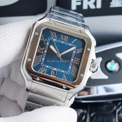 China Best Luxury Cheap Silver 2824 Automatic Date Watch Square Watch Stainless Steel Mechanical Movement Stainless Steel Branded Watches For Men for sale