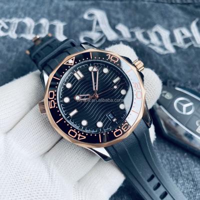 China Rose Gold Watch Brands Silver Date 3A Quality Watch Case Stainless Steel Automatic Luminous Mechanical Movement Waterproof Watch for sale