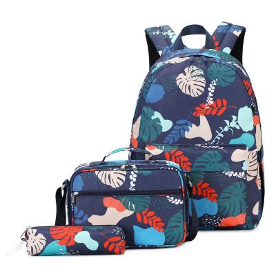 China Waterproof TS Bag school women kids school backpack bag tropical leaves mochilas bag pack school backpack set girls backpacks for sale