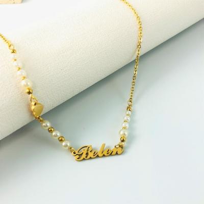 China Hot Selling Custom Jewelry 2022 FASHION Gold Star Stainless Steel Letter Necklace For Women for sale