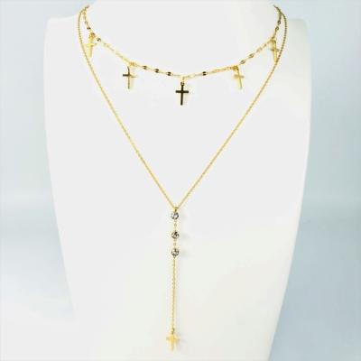 China New Cartoon Star Gold Jewelry Stainless Steel Cross Necklace For Women for sale