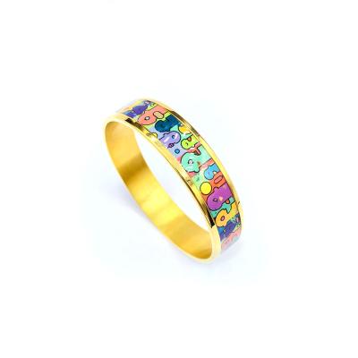 China CLASSIC Gold Star Jewelry Customize Different Styles Enamel Painting Bangle Bracelet Jewelry For Women for sale