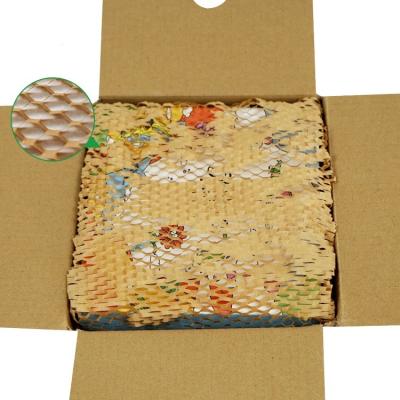 China Biodegradable Size 50cm*250M Recyclable Paper Kraft Honeycomb Honeycomb Cushioning Paper For Packaging for sale