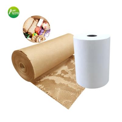 China Fire Retardant Degradable Brown Honeycomb Low Price Kraft Cushion Paper Cushioning Paper for sale