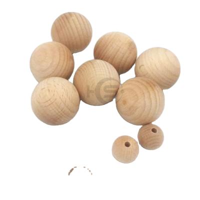 China Eco-friendly Wholesale Different Size 8MM DIY Handmade Round Natural Wooden Beads for sale