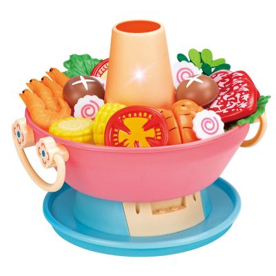 China Light Children's Simulation Music Spray Pot Hotpot Game House Hot Kitchen Kitchen Cooking Set Toy for sale