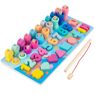 China Wholesale Multifunctional Montessori Wooden Magnetic Toy Practice Children's Math Fishing Game Plastic Wooden Hand Toy Kids Toys for sale