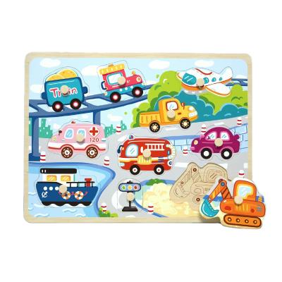 China DIY TOY Baby Hand Grab Board Puzzle Building Block 1 Year Old Infant Boys and Girls Kids 2 Shapes Matching Educational Toys for sale