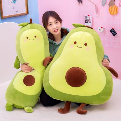 China New Creative Stuffed Avocado Plush Toy Doll Lunch Break Sleeping Pillow For Girls' Birthday Gifts for sale