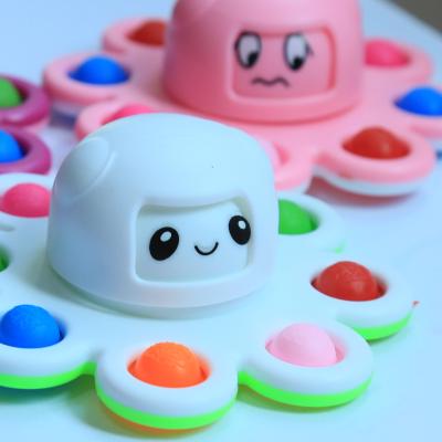 China 2021 New Spinning Spinner Spinner Push Bubble Fun Funny Sensory Face Changing Octopus 3d Bubble Trigger Trigger Simple Fidgety Person for sale