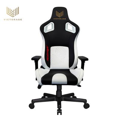 China VICTORAGE V3 Series Adjustable (Height) PU Gaming Desk Black White Premium Leather Material Home Racing Chairs for sale