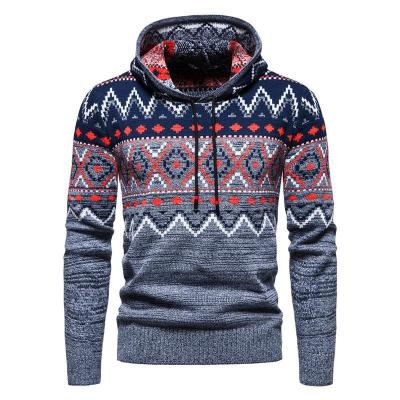 China 2022 Premium Anti-wrinkle Streetwear Logo Mens Sweater Custom Jacquard Knit Premium Mens Sweaters and Hoodies for sale