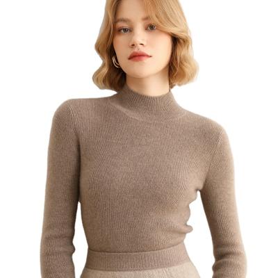 China best quality Anti-wrinkle knitwear low MOQ turtle neck long sleeve bottom sweater tops pullover cashmere sweaters custom women for sale