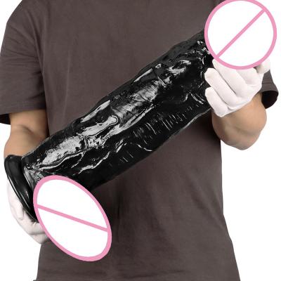 China PVC Female Masturbator Huge Black Dildo with Suction Cup Perfect for Anal Play Female Masturbation and Gay Couples Adult Sex Toy for Men Women for sale