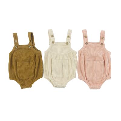 China Wholesale Solid Color Baby Rompers Kids Clothes Newborn Breathable Clothes Baby Ribbed Sleeveless Jumpsuit Colorful Baby Romper for sale