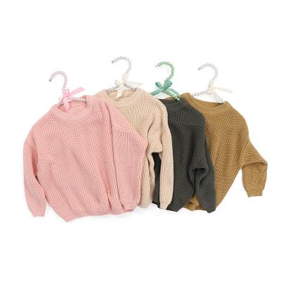 China Wholesale Kids Boutique RTS Breathable Kids Winter Girls Knitted Oversized Sweater for sale