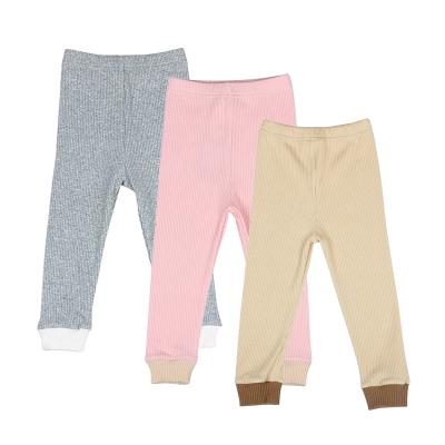 China Solid Color Ribbed Breathable Kids Leggings Pants Simple Tights Top Rated Neutral Kids Leggings for sale