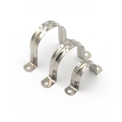 China Stainless Steel Industrial Universal U Saddle Single Pipe Clamps for sale