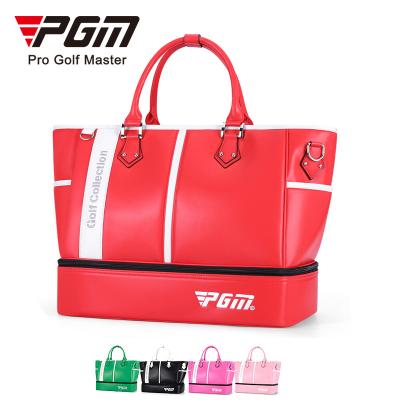 China Large Boston Waterproof PU Bag PGM YWB040 2 Layer Microfiber Golf Boston Bag for sale