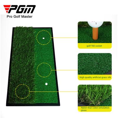 China Golf Practice Swing Mat Portable Grass Double Golf Practice PGM DJD005 Golf Practice Swing Hitting Mat for sale