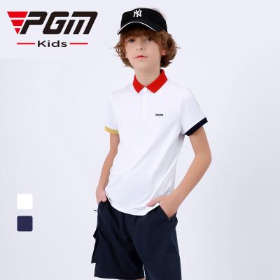 China Wholesale PGM YF405 Breathable Breathable Boys Play Golf Polo Shirt Polyester Spandex Premium Golf Polo Shirt for sale