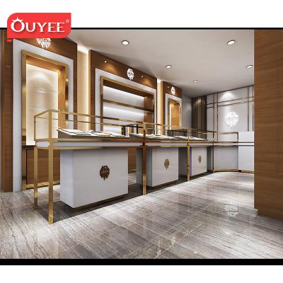 China Modern luxury jewelry display counter design jewelry shop furniture jewelry shop showcase gold jewelry store showroom decoration for sale