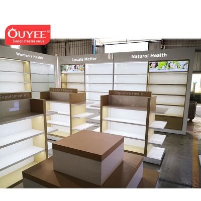 China Modern Pharmacy Display MDF Pharmacy Store Counter Design Medical Pharmacy Furniture for sale