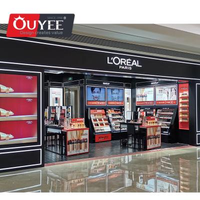 China Eco-friendly Cosmetic Store Retail Store Makeup Shop Interior Decoration Designs With Customized Display Furniture for sale