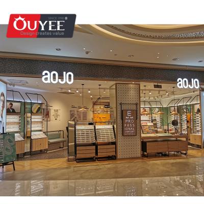 China Modern optical store interior decoration designed optical store with retail glasses shop display furniture design for sale