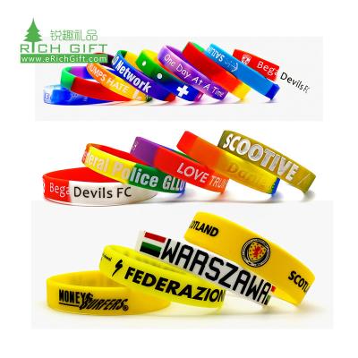 China Environmentally Friendly Debossed Coloring 3D Custom Silicone Wristbands Inch 3/4 Customized Adjustable Silicone Wristbands Custom for sale