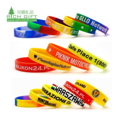 China Environmental Friendly Custom Printing Your Logo London England Elastic Band Wristband Silicone Bead Printing Silicone Wristband For Promotions for sale