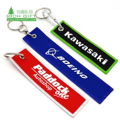 China Best Selling Polyester Aviation Embroidery Key Chain Double Sided Car Brands Embroidery Flight Key Chain Custom Embroidered Key Chain for sale