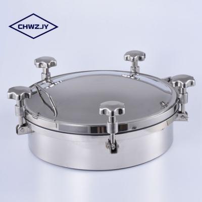 China Dairy Round Manhole Cover Brewing Tank 304 500Mm Composite Stainless Steel Smc Manhole Cover for sale