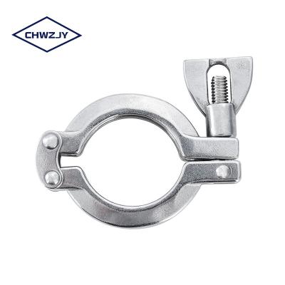 China Stainless Steel Quick Release T-bolt Double Pin Anti Slid Fixing Ss Inch Adjustable Pipe Clamp for sale