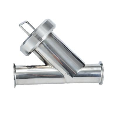 China Sanitary Y Type Food Stainless Steel Strainer / Filter With Tri Clamp Ferrule Connection for sale