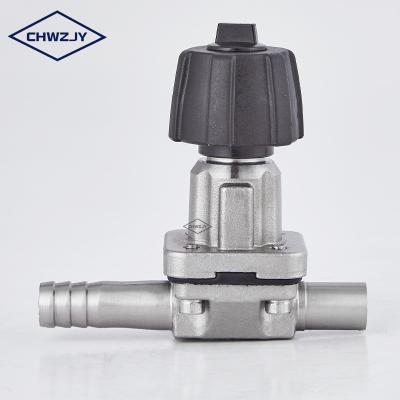 China JY General Sterile Stainless Steel Way Diaphragm Diaphragm Valve With Weld And Clamp Connection for sale