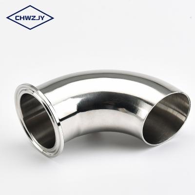 China Sanitary Stainless Steel ss304 30 Ood Chwzjy 45 Degree Trilamp Duct Elbow for sale