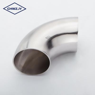 China Ood Chwzjy Food Grade 316L DIN 11850 Food Grade 11851 Stainless Steel Pipe Welding Elbow for sale