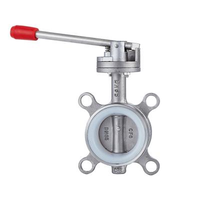 China DN80 General Soft Seal Stainless Steel Keystone Cement Butterfly Valve Triple Eccentric Flange Handle Price for sale