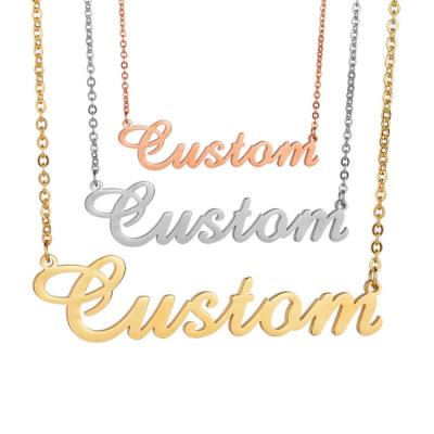 China NUORO TRENDY Customize Stainless Steel Necklace Charm Women Mom Bridesmaid Jewelry Gift 18K Gold Plated Personalized Letter Name Necklace for sale