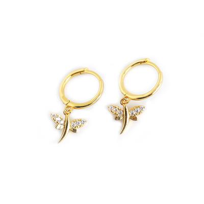 China European and American Ear Ring Ear Buckle Ladies Wedding S925 Sterling Silver Cute Insect Dragonfly Fashion NUORO Earrings for sale