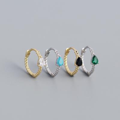 China Luxury Fashion S925 Sterling Silver Made Real Gold NUORO 2021 New TRENDY Design Plated Turquoise Circle Stud Earrings for sale