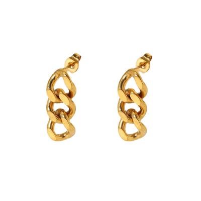 China FASHIONABLE Exquisite NUORO Chain Link Stud Earrings For Women 18K Gold Plated Twist Restrictor Chain Drop Earrings for sale