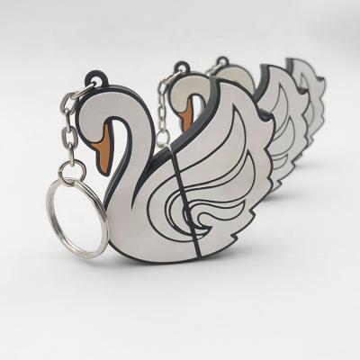 China Promotional Custom Hot Selling Swan Shape USB Flash Drive PVC Custom USB Pen Key Chain Drive 1gb for sale