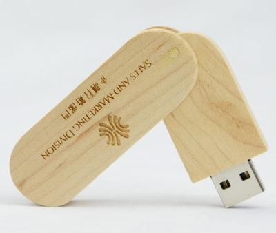 China Portable Customs Printed Bamboo Material USB Flash Drive USB2.0 8gb 16gb 32gb 64gb Memory Twist Eco Wood Cards Capless Flash Drive for sale