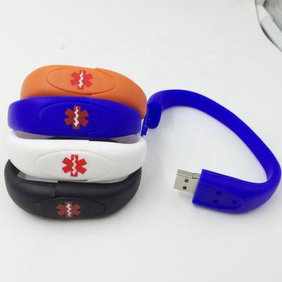 China Wristband Shape USB Reader 8gb 16gb 32gb 64gb 128gb Wristband PVC Pen Bulk Order givesaway bulk order for sale