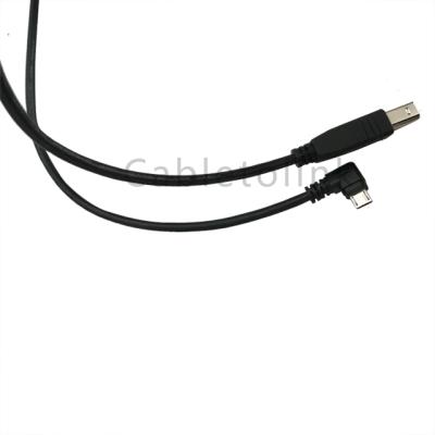 China MP3/MP4 Player Right Angle Micro USB 5pin Male To USB B Male OTG Data Sync Cable Charging Black Color 2019 for sale