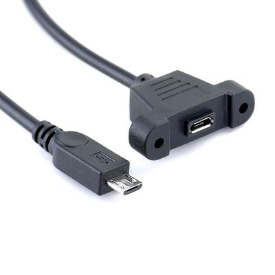 China 50cm COMPUTER micro usb 5pin male to micro usb 5pin female with panel mount screw cable for sale