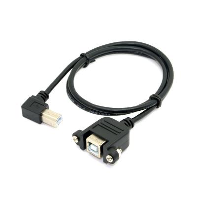 China Fast Data Transfer 70cm USB 2.0 B Male To USB 2.0 B Female With 90 Degree Cabletolink Factory Panel Mount Screw Cable for sale