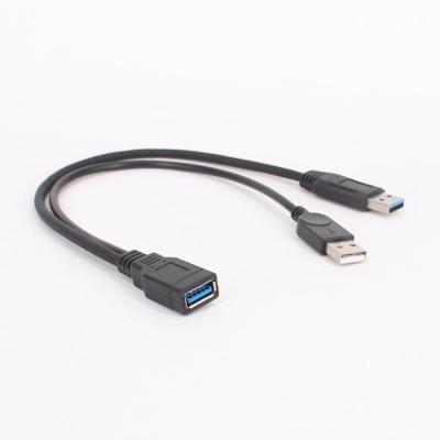 China High Speed ​​USB Transfer Adapter 2 In 1 USB 3.0 A Female To USB 3.0 A Male With USB 2.0 A Male Power Charging Splitter Y Cable for sale